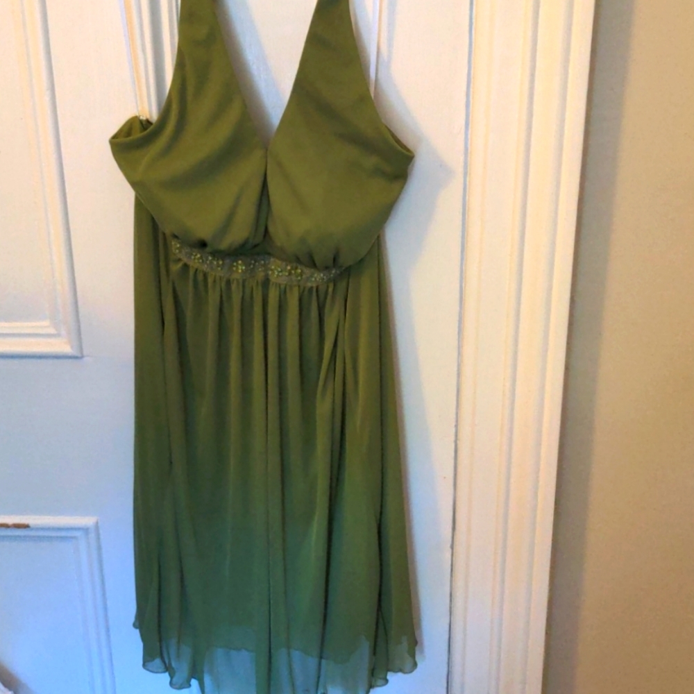 Sassy green halter dress